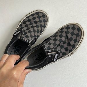 Vans checkered slip ons